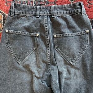 Y2K Wide Leg Triangle Pocket Black Jeans